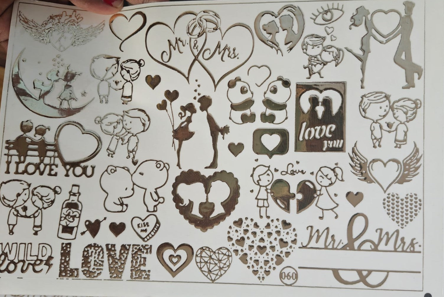 Love Embossed Gold Metallic Foil Sticker Love Embossed Gold Metallic Foil Sticker