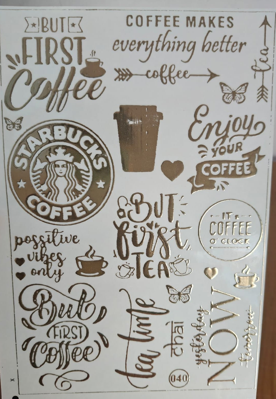 Vibes Embossed Gold Metallic Foil Sticker Vibes Embossed Gold Metallic Foil Sticker