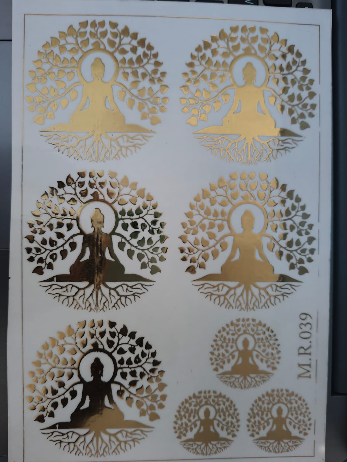 Buddha Embossed Gold Metallic Foil Sticker Buddha Embossed Gold Metallic Foil Sticker