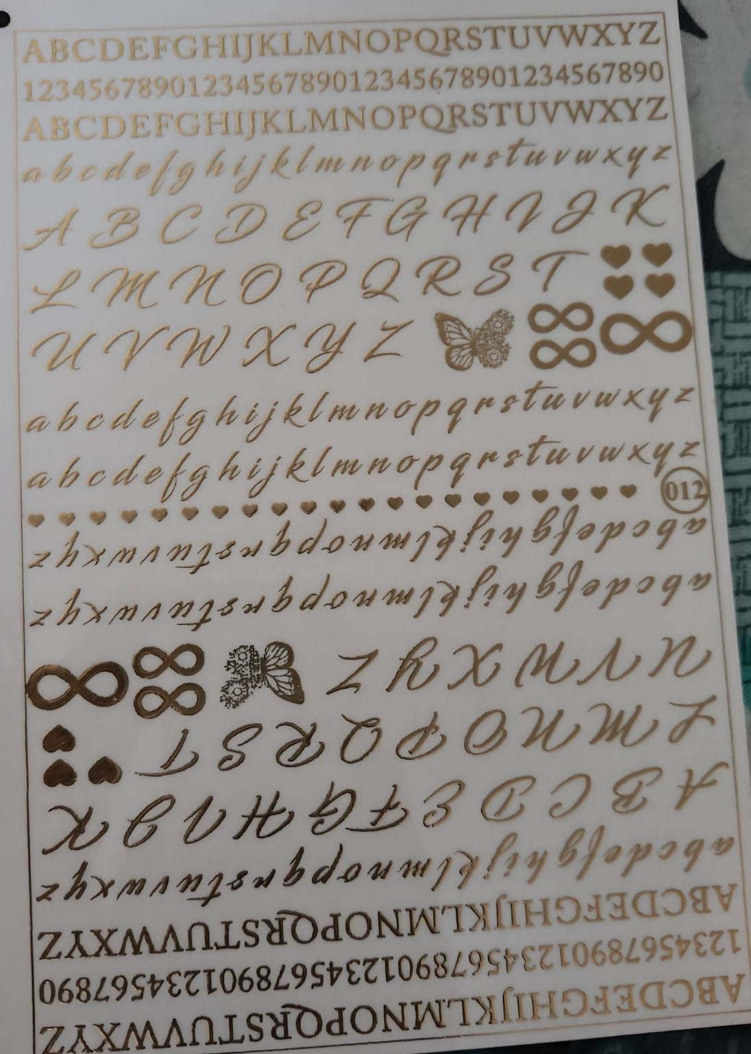 Alphabets Embossed Gold Metallic Foil Sticker Alphabets Embossed Gold Metallic Foil Sticker