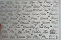 Cursive Embossed Gold Metallic Foil Sticker