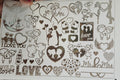 Love Embossed Gold Metallic Foil Sticker