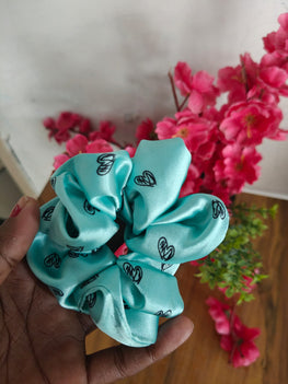 Blue Heart Small Scrunchies