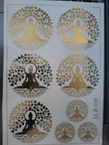 Buddha Embossed Gold Metallic Foil Sticker