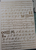 Alphabets Embossed Gold Metallic Foil Sticker