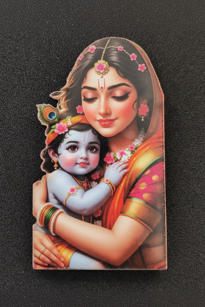 Krishna and Mom Fridge Magnet