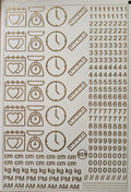Measure Embossed Gold Metallic Stickers