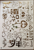 Love Embossed Gold Metallic Stickers