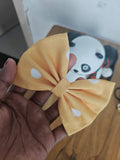 Yellow & White Dotted Bow Clip